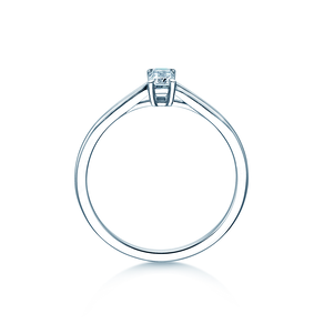 Anillo de compromiso Emerald Cross en 14K oro blanco con diamante 0,20ct G/VS
