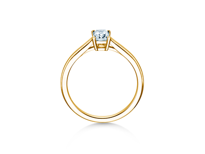 Anillo de compromiso Emerald Cross en 18K oro amarillo con diamante 1,00ct G/VS