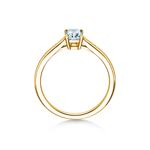 Anillo de compromiso Emerald Cross en 18K oro amarillo con diamante 1,00ct G/VS