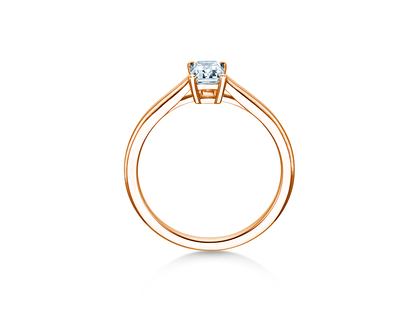 Anillo de compromiso Emerald Cross en 18K oro rosa con diamante 1,00ct G/VS
