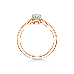 Anillo de compromiso Emerald Cross en 18K oro rosa con diamante 1,00ct G/VS