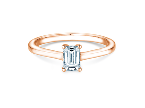 Anillo de compromiso Emerald Cross en 18K oro rosa con diamante 1,00ct G/VS