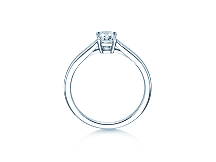 Anillo de compromiso Emerald Cross en 18K oro blanco con diamante 1,00ct G/VS