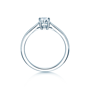 Anillo de compromiso Emerald Cross en 18K oro blanco con diamante 1,00ct G/VS