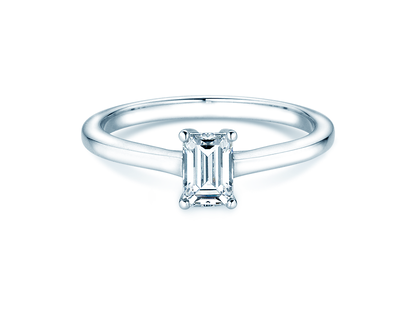 Anillo de compromiso Emerald Cross en 18K oro blanco con diamante 1,00ct G/VS