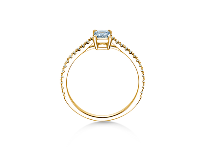 Anillo de compromiso Emerald Pavé en 14K oro amarillo con diamantes 0,40ct G/VS