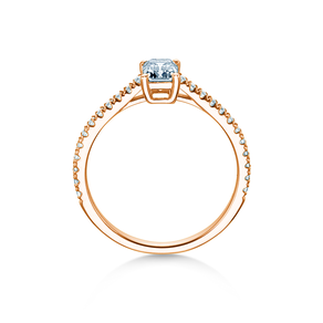 Anillo de compromiso Emerald Pavé en oro rosa