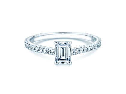 Anillo de compromiso Emerald Pavé
