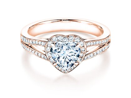 Anillo de compromiso Flame en 18K oro rosa con diamantes 1,54ct G/SI