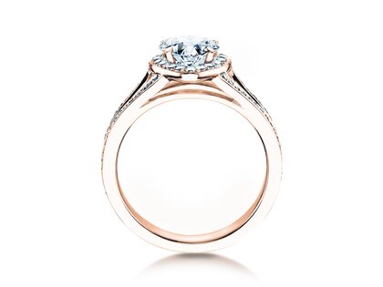 Anillo de compromiso Flame en 18K oro rosa con diamantes 1,54ct G/SI