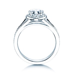 Anillo de compromiso Flame en 18K oro blanco con diamantes 1,54ct G/SI