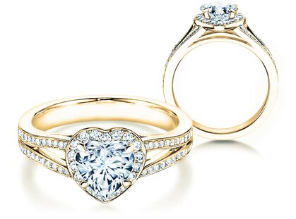 Anillo de compromiso Flame en 18K oro amarillo con diamantes 1,54ct G/SI