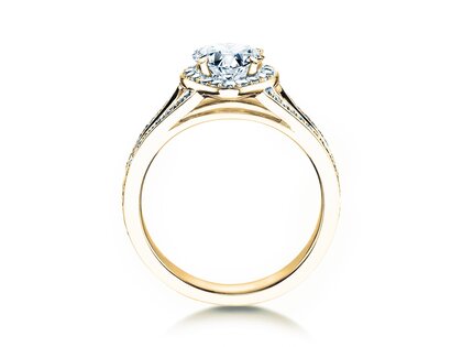 Anillo de compromiso Flame en 18K oro amarillo con diamantes 1,54ct G/SI