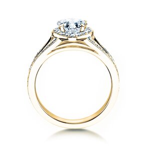 Anillo de compromiso Flame en 18K oro amarillo con diamantes 1,54ct G/SI