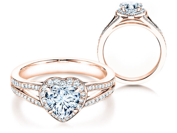 Anillo de compromiso Flame en 18K oro rosa con diamantes 1,54ct G/SI