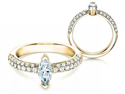 Anillo de compromiso Louis en 18K oro amarillo con diamantes 1,12ct G/SI