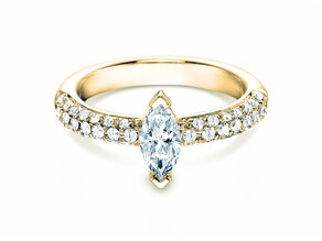 Anillo de compromiso Louis en 18K oro amarillo con diamantes 1,12ct G/SI