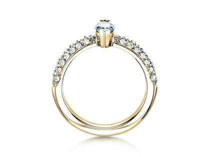 Anillo de compromiso Louis en 18K oro amarillo con diamantes 1,12ct G/SI