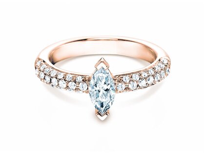 Anillo de compromiso Louis en 18K oro rosa con diamantes 1,12ct G/SI