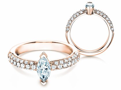 Anillo de compromiso Louis en 18K oro rosa con diamantes 1,12ct G/SI