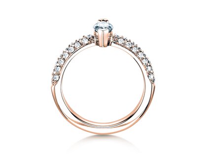 Anillo de compromiso Louis en 18K oro rosa con diamantes 1,12ct G/SI