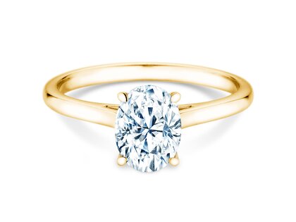 Anillo de compromiso Oval Cut en 18K oro amarillo con diamante de laboratorio 0,50ct E/VS