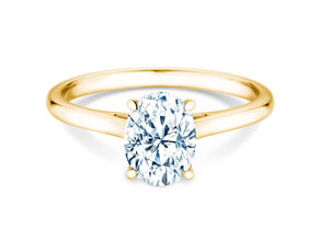 Anillo de compromiso Oval Cut en 18K oro amarillo con diamante de laboratorio 0,50ct E/VS