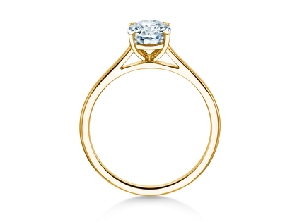 Anillo de compromiso Oval Cut en 18K oro amarillo con diamante de laboratorio 0,50ct E/VS