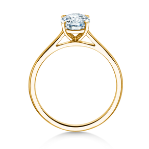 Anillo de compromiso Oval Cut en 18K oro amarillo con diamante de laboratorio 0,50ct E/VS