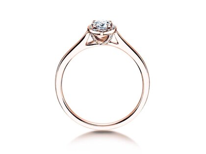 Anillo de compromiso Pear Shape en 18K oro rosa con diamantes 0,50ct G/SI