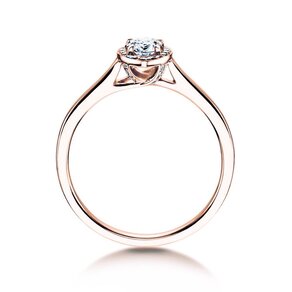 Anillo de compromiso Pear Shape en 18K oro rosa con diamantes 0,50ct G/SI