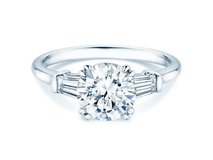 Anillo de compromiso Brilliant Tapered Baguette  en 14K oro blanco con diamantes 0,41ct G/SI