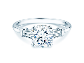 Anillo de compromiso Brilliant Tapered Baguette  en 14K oro blanco con diamantes 0,41ct G/SI