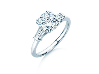 Anillo de compromiso Brilliant Tapered Baguette  en 14K oro blanco con diamantes 0,41ct G/SI