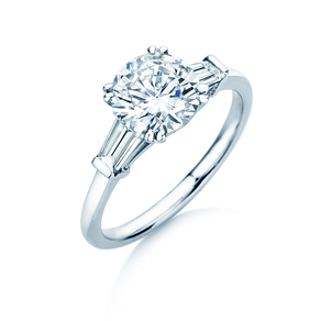 Anillo de compromiso Brilliant Tapered Baguette  en 14K oro blanco con diamantes 0,41ct G/SI