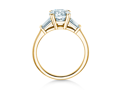 Anillo de compromiso Brilliant Tapered Baguette  en 9K oro amarillo con diamantes 0,41ct G/SI