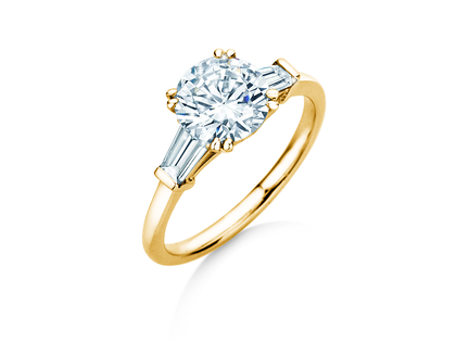 Anillo de compromiso Brilliant Tapered Baguette  en 9K oro amarillo con diamantes 0,41ct G/SI