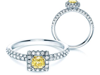 Anillo de compromiso Sophie en 18K oro blanco con diamantes 1,02ct