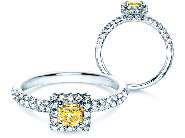 Anillo de compromiso Sophie en 18K oro blanco con diamantes 1,02ct