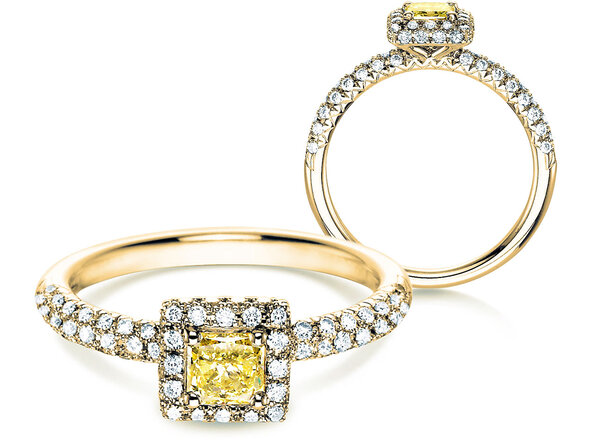 Anillo de compromiso Sophie en 18K oro amarillo con diamantes 1,02ct