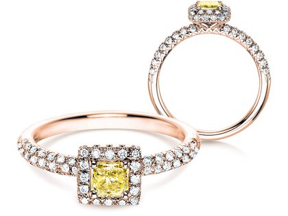Anillo de compromiso Sophie en 18K oro rosa con diamantes 1,02ct