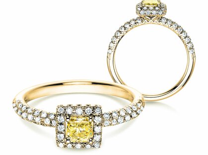 Anillo de compromiso Sophie en 18K oro amarillo con diamantes 1,02ct