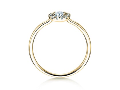 Anillo de compromiso Flower en 18K oro amarillo con diamantes 0,33ct G/SI