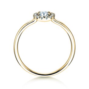 Anillo de compromiso Flower en 18K oro amarillo con diamantes 0,33ct G/SI
