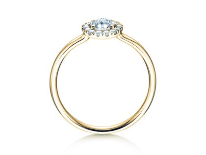 Anillo de compromiso Flower en oro amarillo