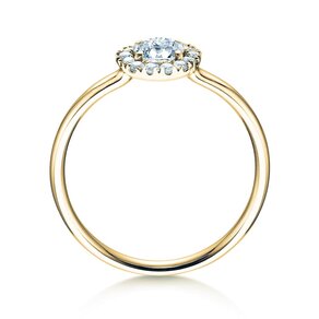 Anillo de compromiso Flower en oro amarillo