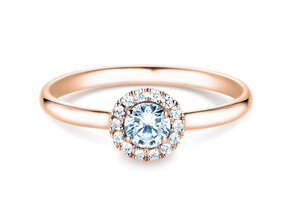 Anillo de compromiso Flower en 18K oro rosa con diamantes 0,33ct G/SI