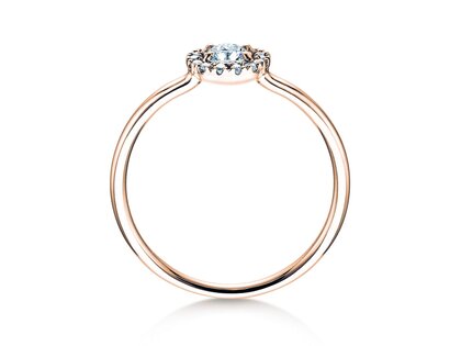 Anillo de compromiso Flower en 18K oro rosa con diamantes 0,33ct G/SI