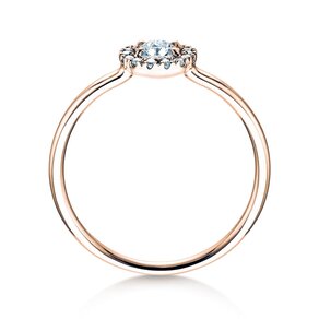 Anillo de compromiso Flower en 18K oro rosa con diamantes 0,33ct G/SI