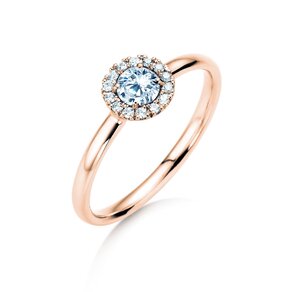 Anillo de compromiso Flower en 18K oro rosa con diamantes 0,33ct G/SI